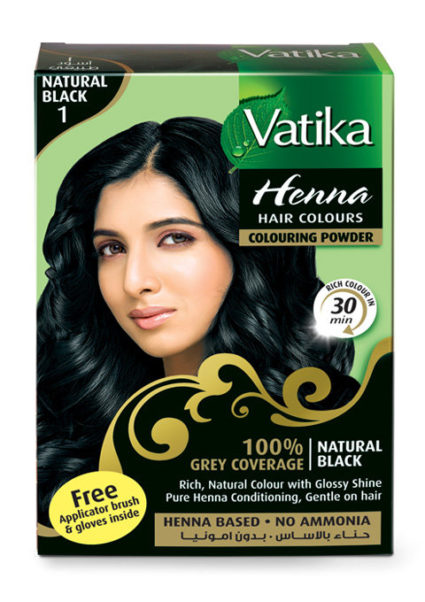 Хна для волос №1 (Черная) 6 пакетов по 10 г, Dabur Vatika
